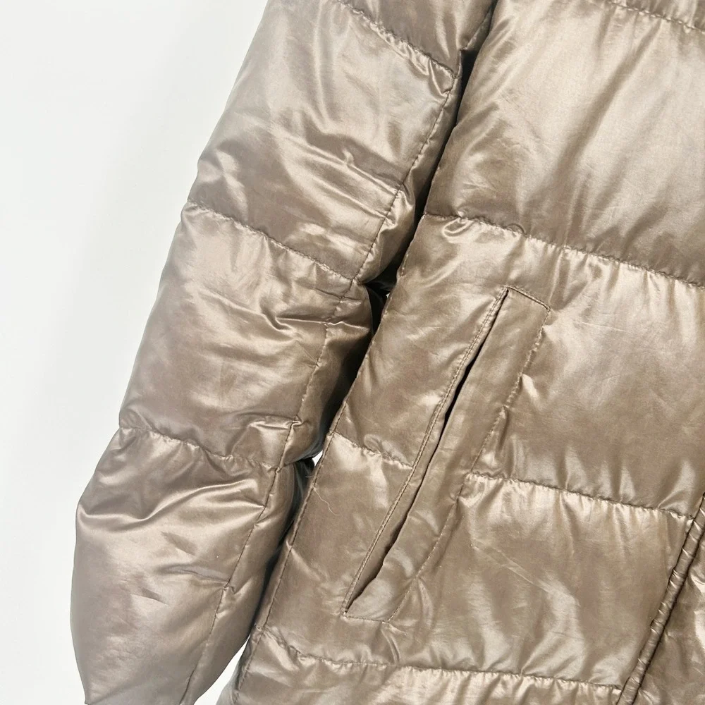 Uniqlo Women Bronze‎ Brown Quilted Down Collection Puffer Winter Coat Jacket M